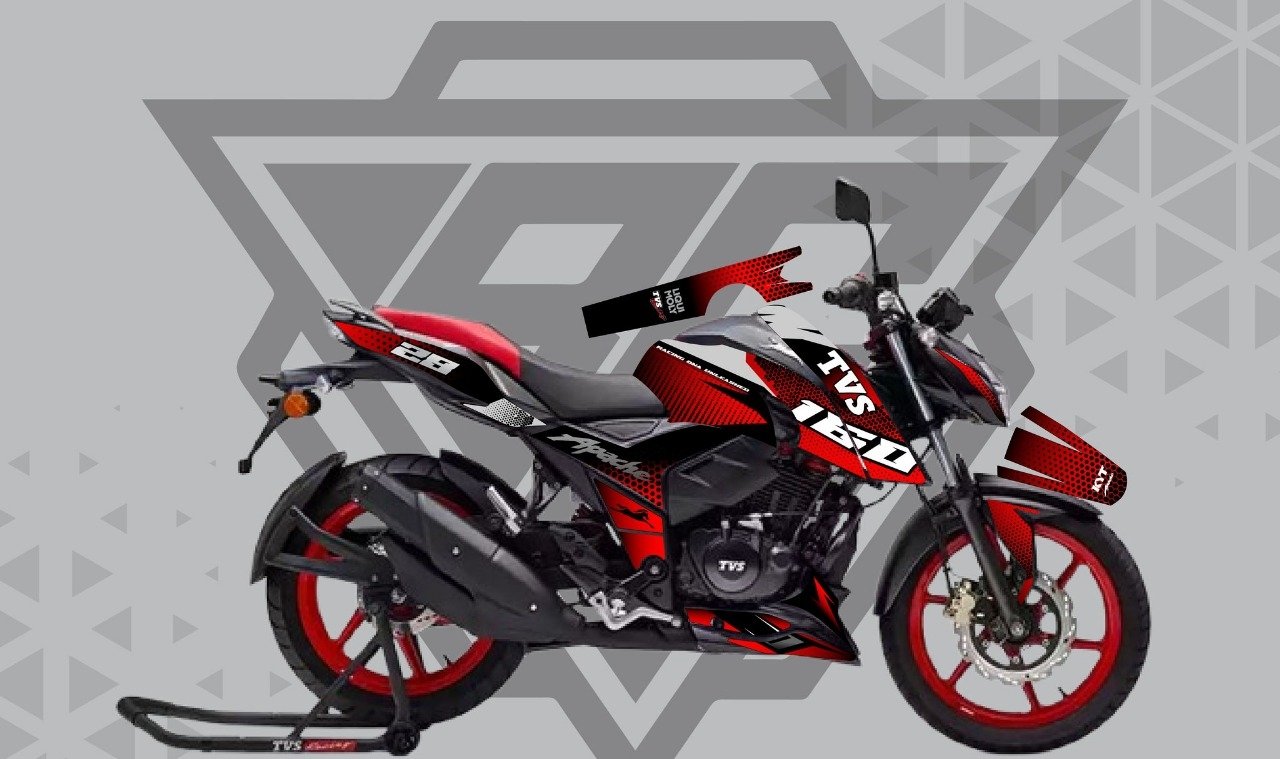 4v black and Red colour premium edition decals sticker set