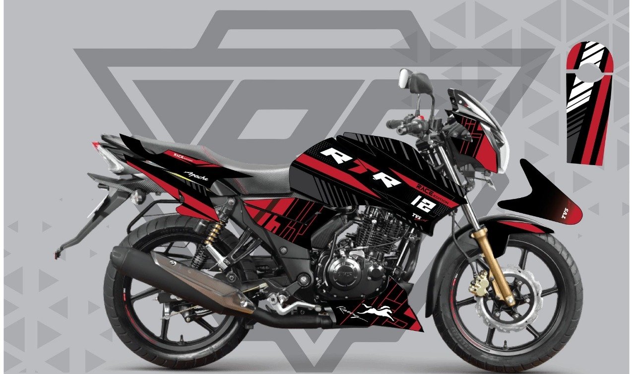 Rtr 2v black and red colour super premium edition decals sticker set