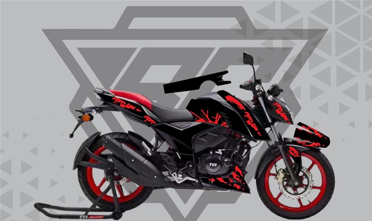 4v black and red colour premium quality super edition decals sticker set