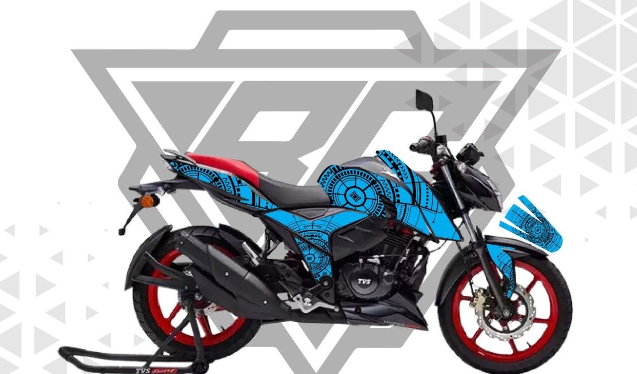 4v sky blue colour premium quality decals sticker set
