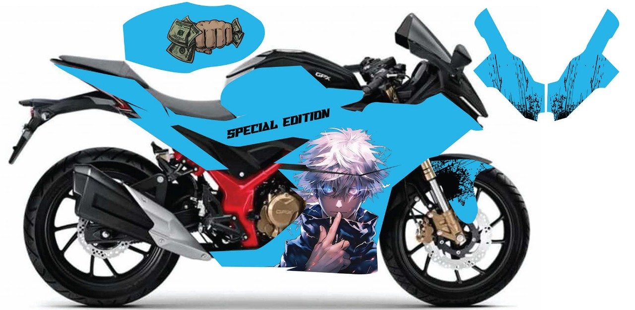 gpx demon sky blue colour premium quality decals sticker set