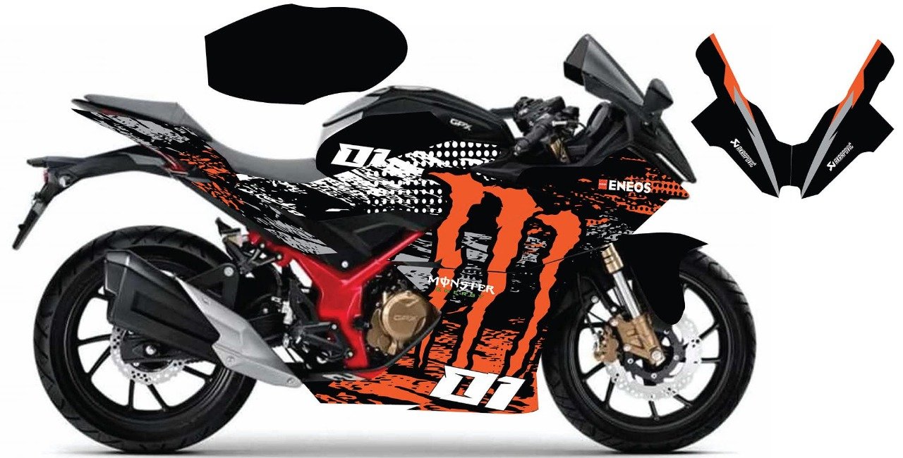 gpx demon orange colour premium quality decals sticker set