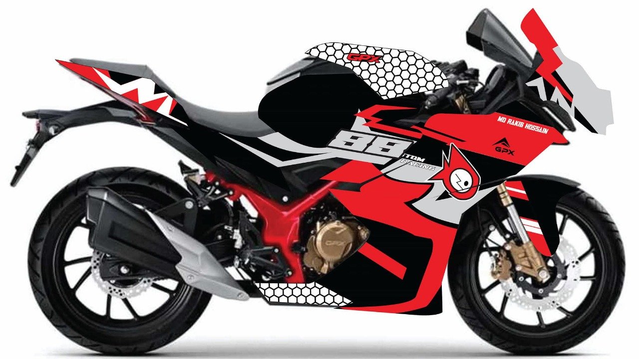 gpx demon red colour premium quality decals sticker set