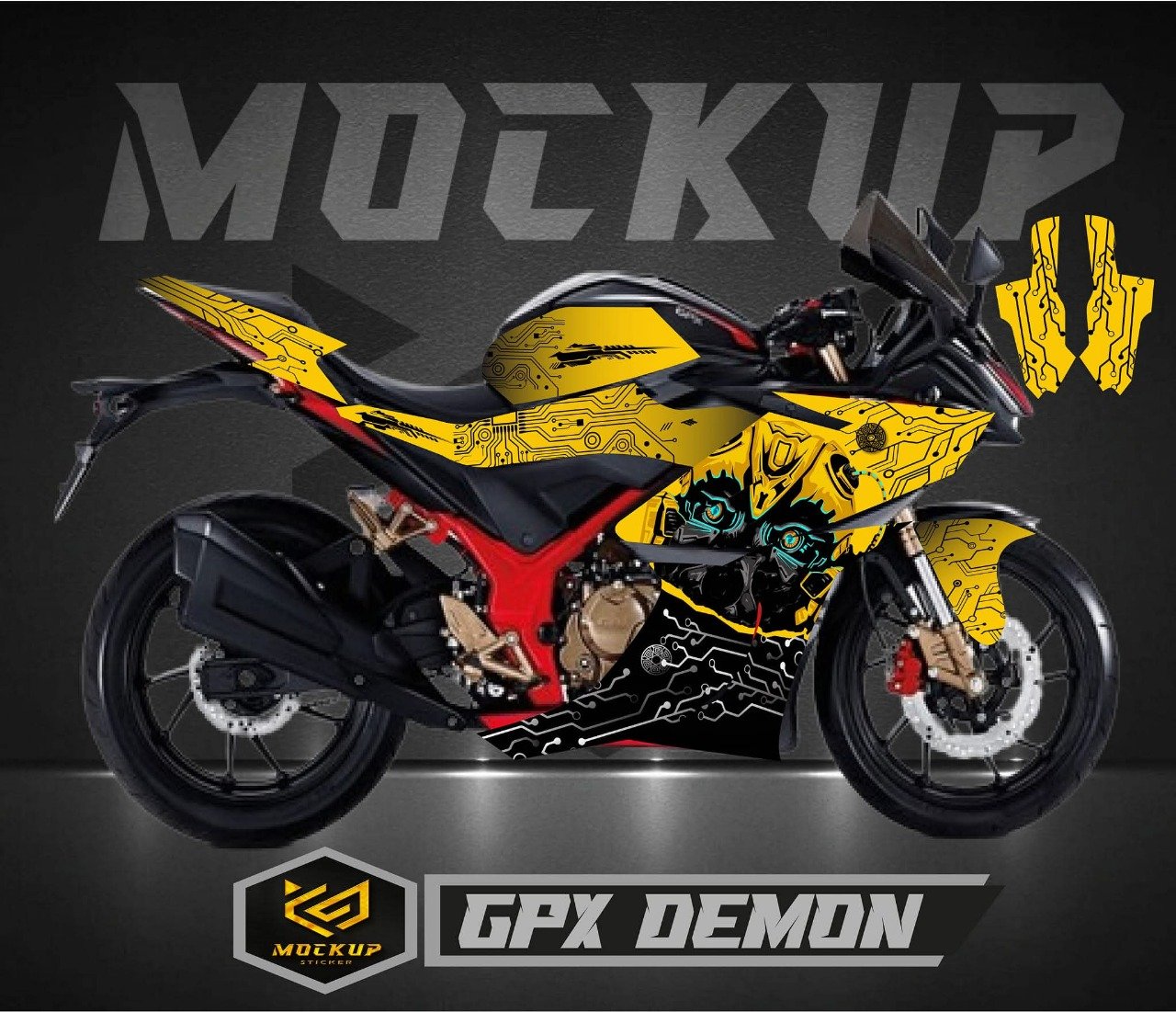 gpx demon yellow colour premium edition decals sticker set