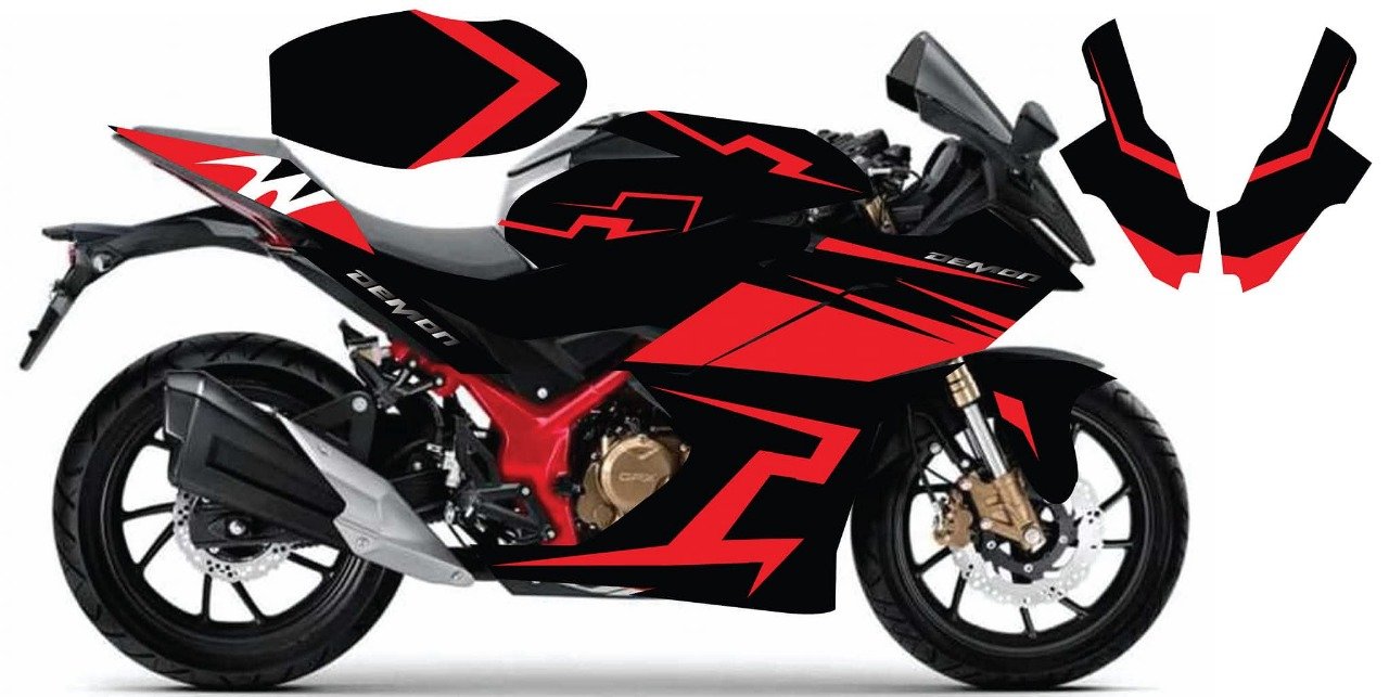 gpx demon chili red colour premium quality decals sticker set