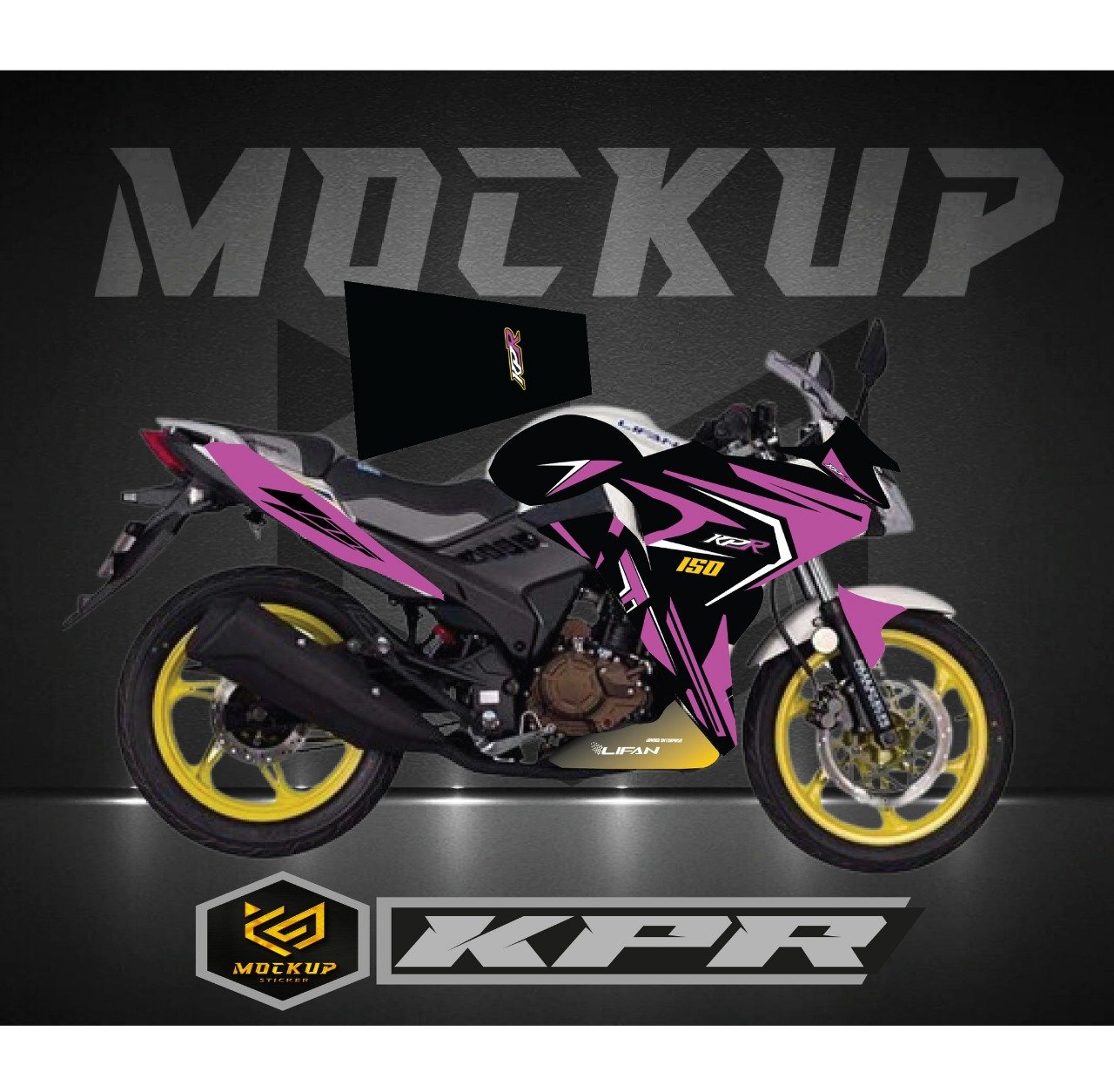 kpr purple colour premium quality decals sticker set