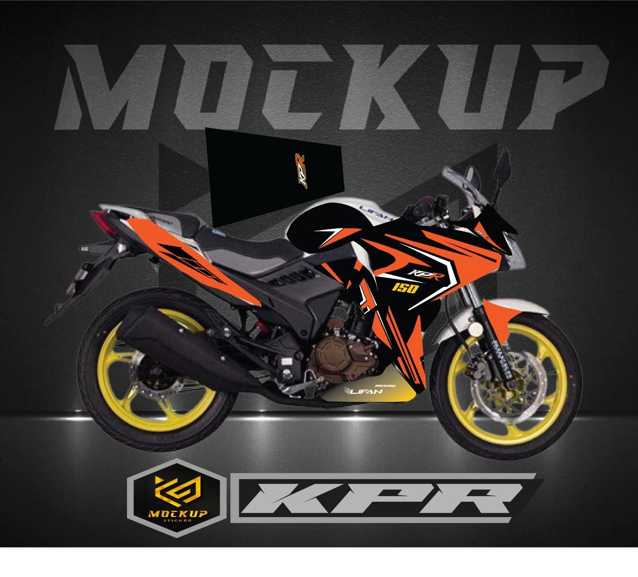 kpr dark orange colour premium quality super edition decals sticker set