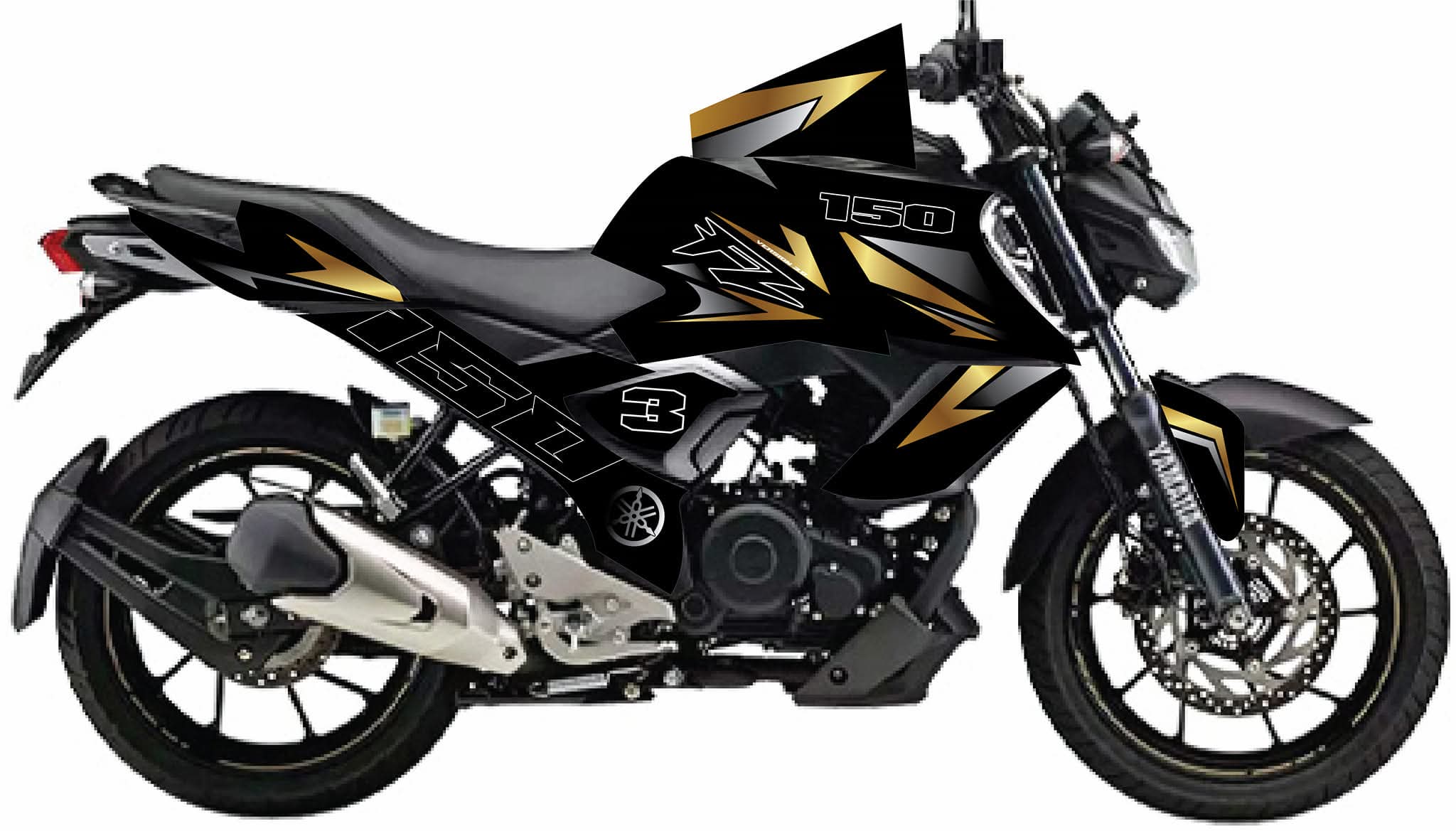 Fzs v3/v4 black golden colour decals sticker