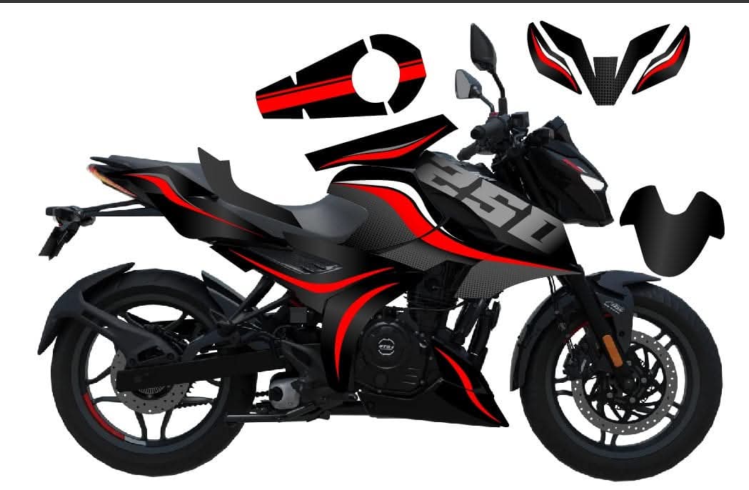 Pulsar N160/N250 red premium model decals sticker set