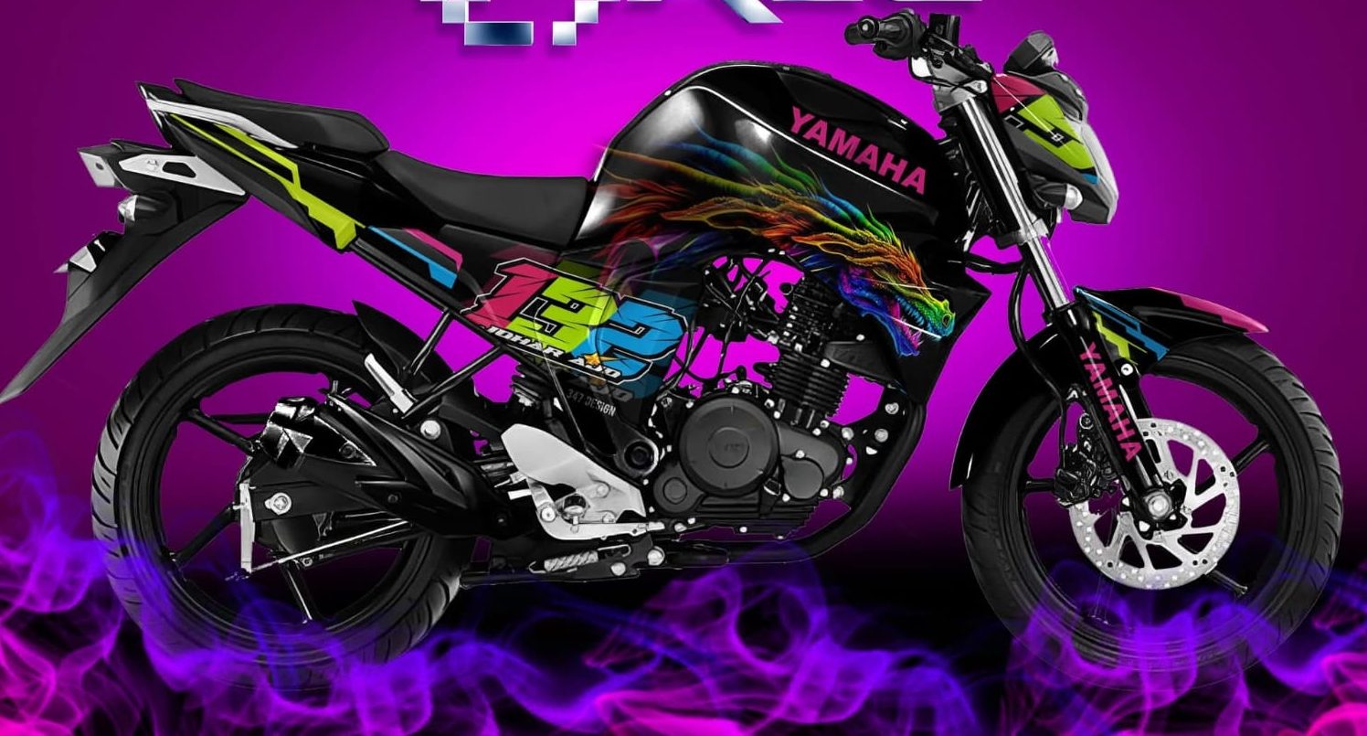 Yamaha Fzs v2 rainbow color dragon model decals sticker - Bike Spares Bd