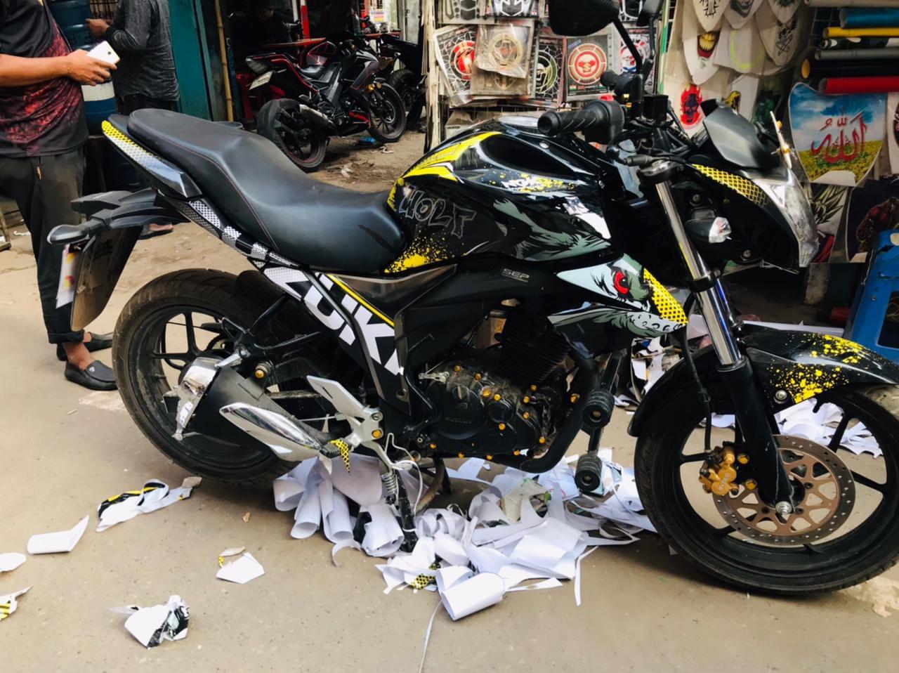 Gixxer wolf model yellow decals sticker set