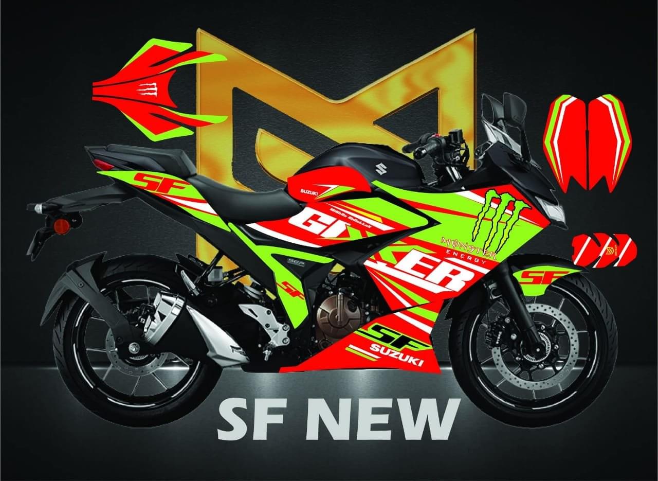 gixxer sf fi light green colour super premium quality decals sticker set