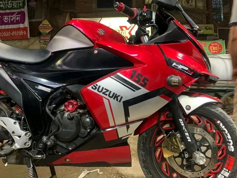 gixxer sf fi red colour premium quality decals sticker set