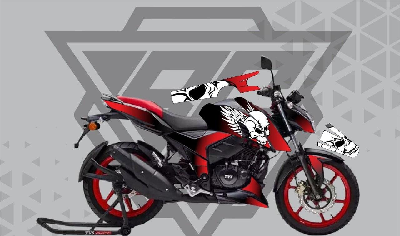 4v red skeleton design premium quality decals sticker set